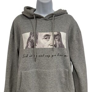 SHEIN Gray Graphic Hoodie with Text